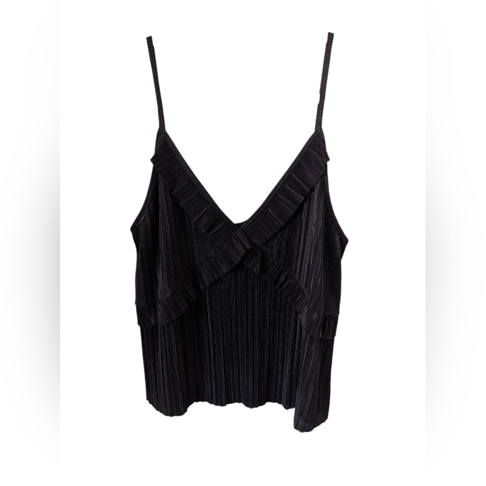 Zara Ruffle Trim/Pleated Camisole